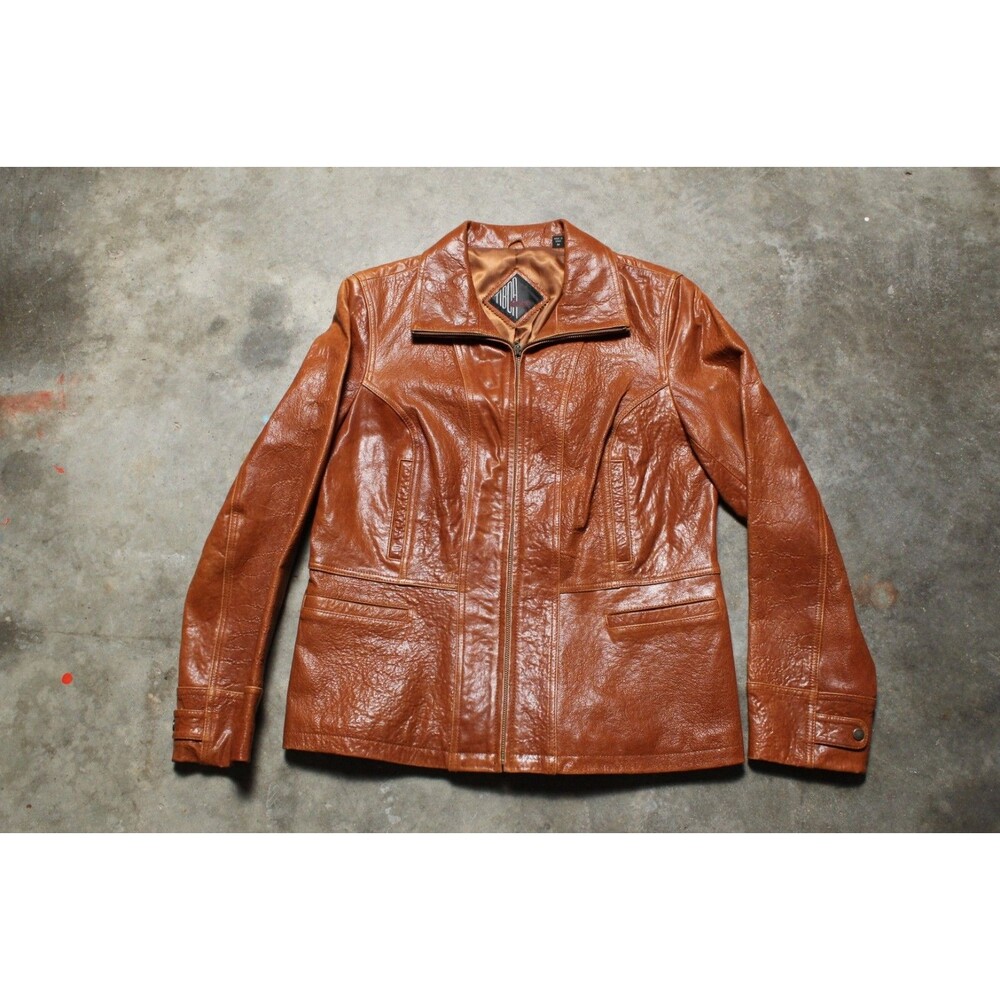 Vintage 90s Tiboa Leathers Brown Leather Jacket - Medium